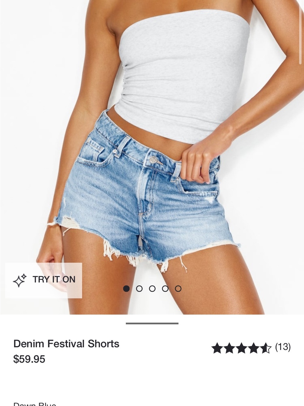 Garage Light Blue Distressed Denim Shorts